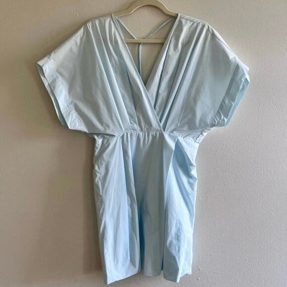 Rachel Comey Dress Arco Spa Blue Crossover V-Neck Dolman Mini  Size 4 - Picture 2 of 8